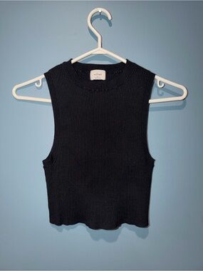 Wilfred Black Ribbed Crewneck Tank